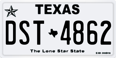 TX license plate DST4862