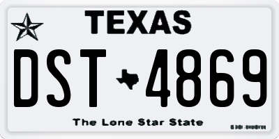 TX license plate DST4869