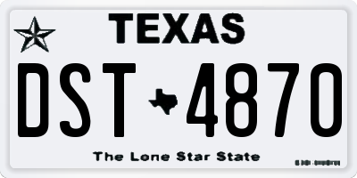TX license plate DST4870