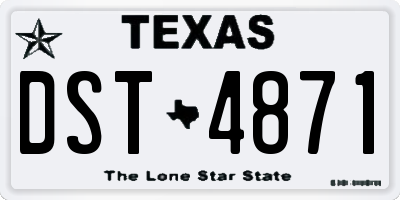TX license plate DST4871