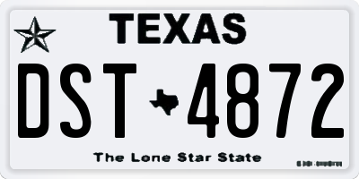 TX license plate DST4872