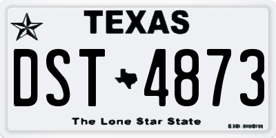 TX license plate DST4873