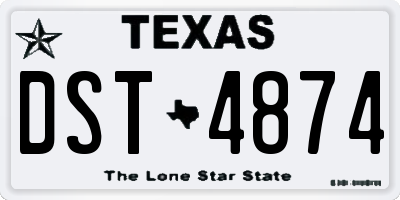 TX license plate DST4874