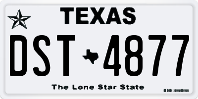 TX license plate DST4877