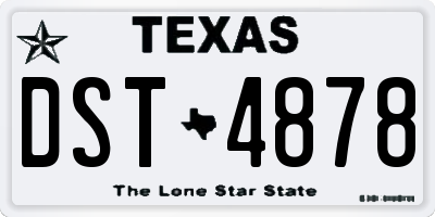 TX license plate DST4878