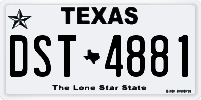 TX license plate DST4881