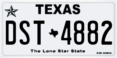 TX license plate DST4882