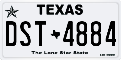 TX license plate DST4884