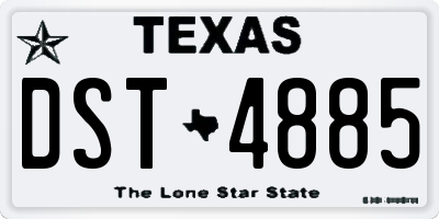 TX license plate DST4885