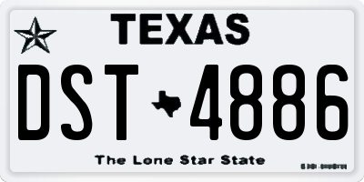 TX license plate DST4886