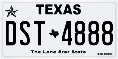 TX license plate DST4888