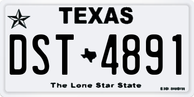 TX license plate DST4891