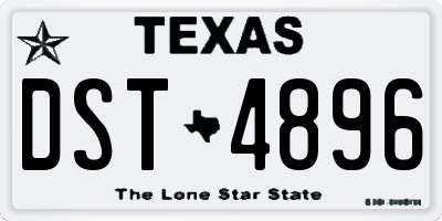 TX license plate DST4896