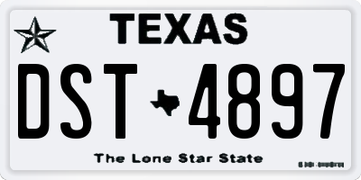 TX license plate DST4897