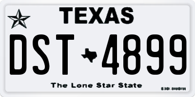 TX license plate DST4899