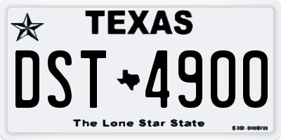 TX license plate DST4900