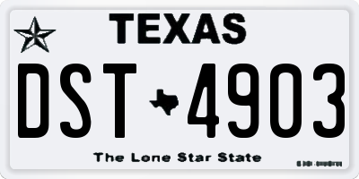 TX license plate DST4903