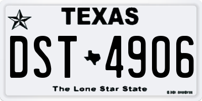 TX license plate DST4906
