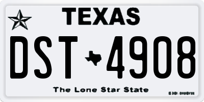 TX license plate DST4908