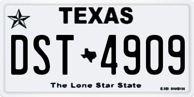 TX license plate DST4909