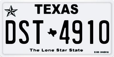 TX license plate DST4910