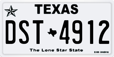 TX license plate DST4912