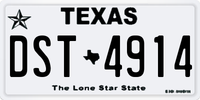 TX license plate DST4914