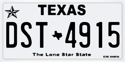 TX license plate DST4915