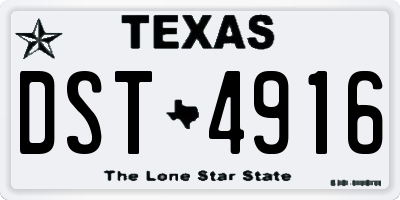 TX license plate DST4916