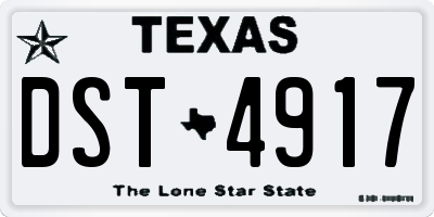 TX license plate DST4917