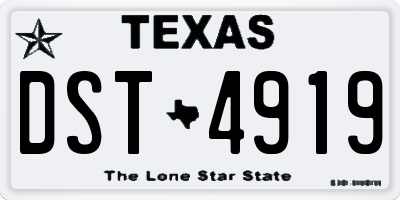 TX license plate DST4919