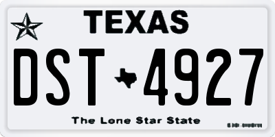 TX license plate DST4927