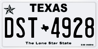 TX license plate DST4928