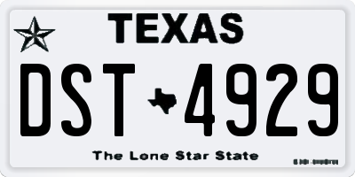TX license plate DST4929
