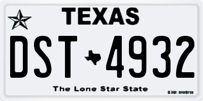 TX license plate DST4932