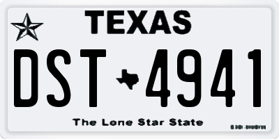TX license plate DST4941