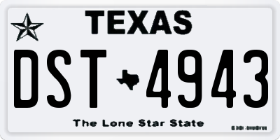 TX license plate DST4943