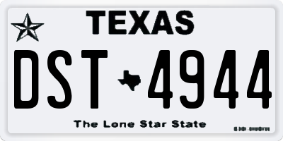 TX license plate DST4944
