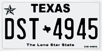 TX license plate DST4945