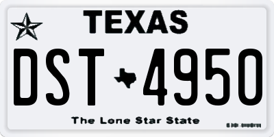 TX license plate DST4950