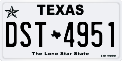 TX license plate DST4951