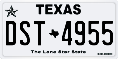 TX license plate DST4955