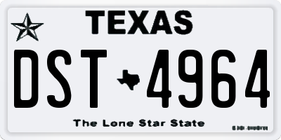 TX license plate DST4964