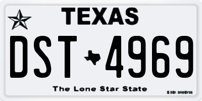 TX license plate DST4969