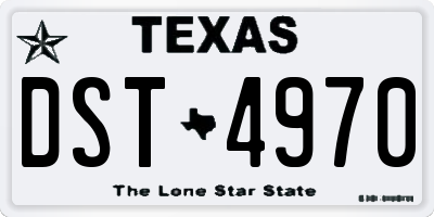 TX license plate DST4970