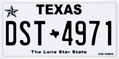 TX license plate DST4971