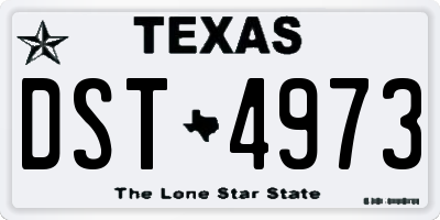 TX license plate DST4973