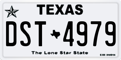 TX license plate DST4979
