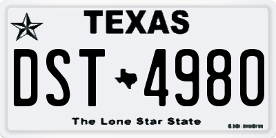 TX license plate DST4980