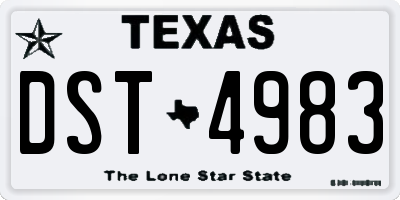 TX license plate DST4983